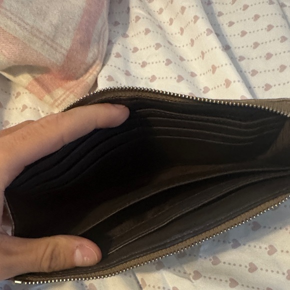 Coach Tan and Brown Signature Wristlet - Picture 3 of 3